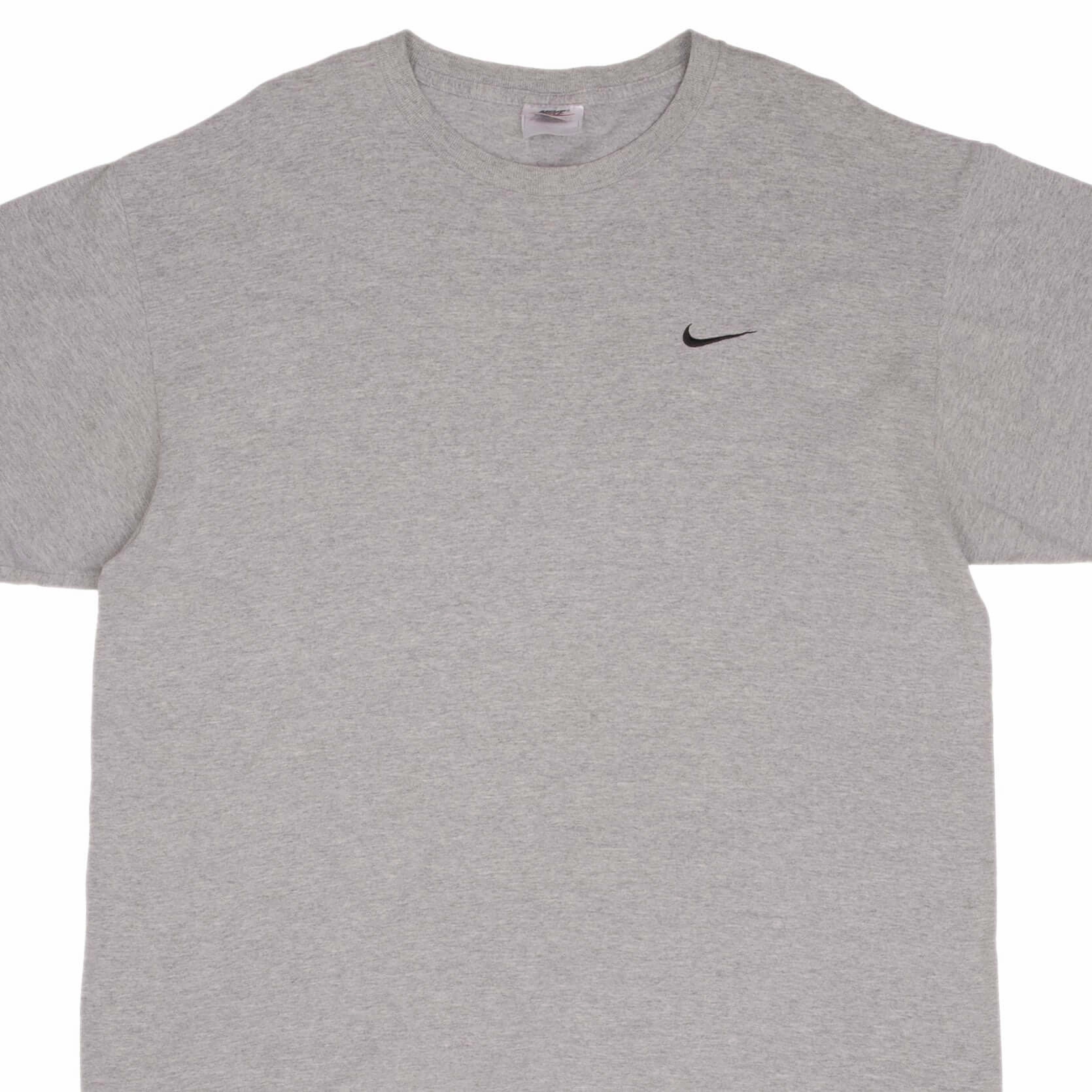 VINTAGE NIKE GRAY CLASSIC SWOOSH TEE SHIRT 1990S SIZE LARGE MADE IN USA Relax Comfort Style Seasonal Fashion