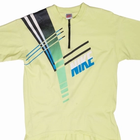 VINTAGE NIKE LIME CYCLING JERSEY TEE SHIRT 1980S SIZE MEDIUM MADE IN USA Stylish and Fun