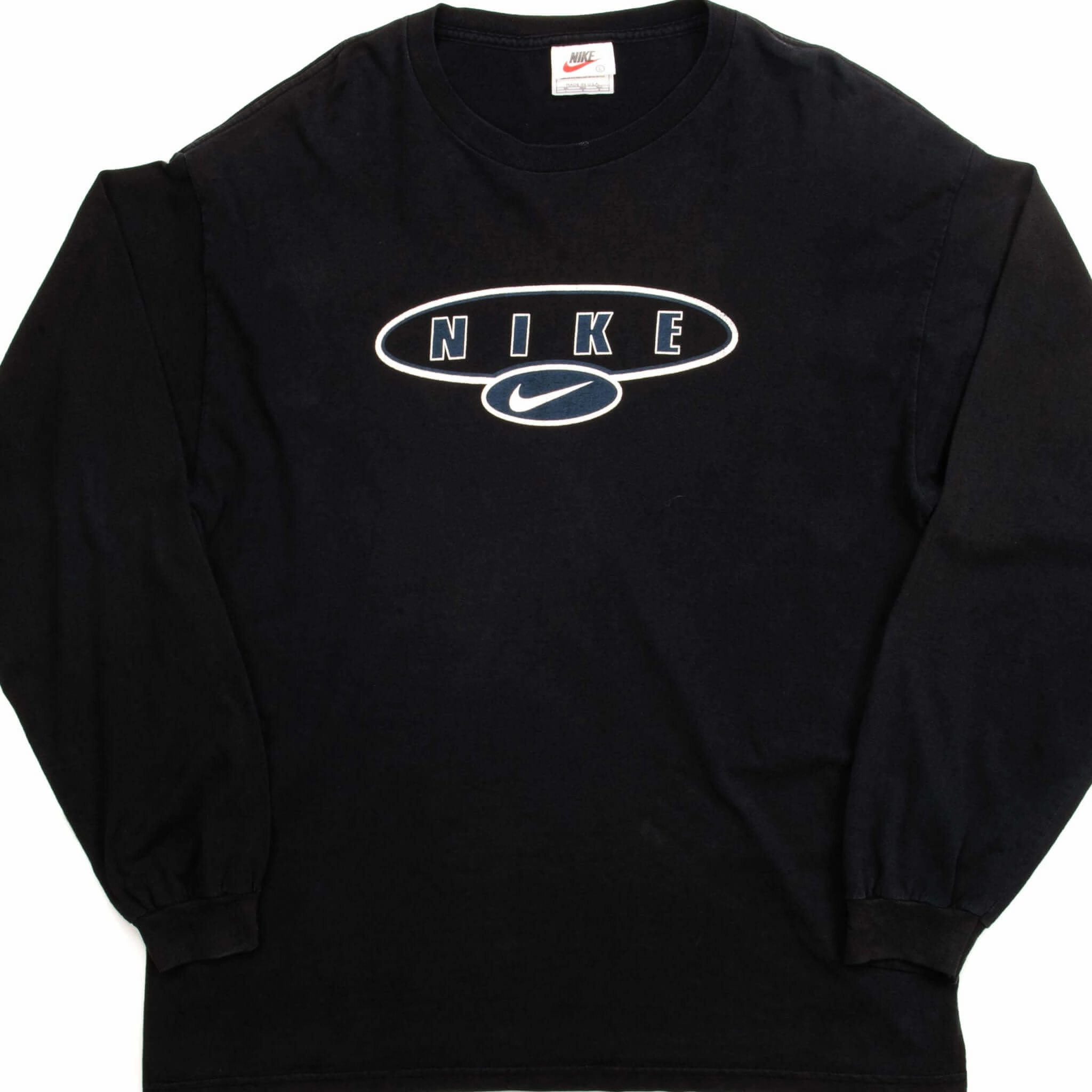 VINTAGE NIKE LONG SLEEVES TEE SHIRT 1990S SIZE LARGE MADE IN USA PreShrunkCotton