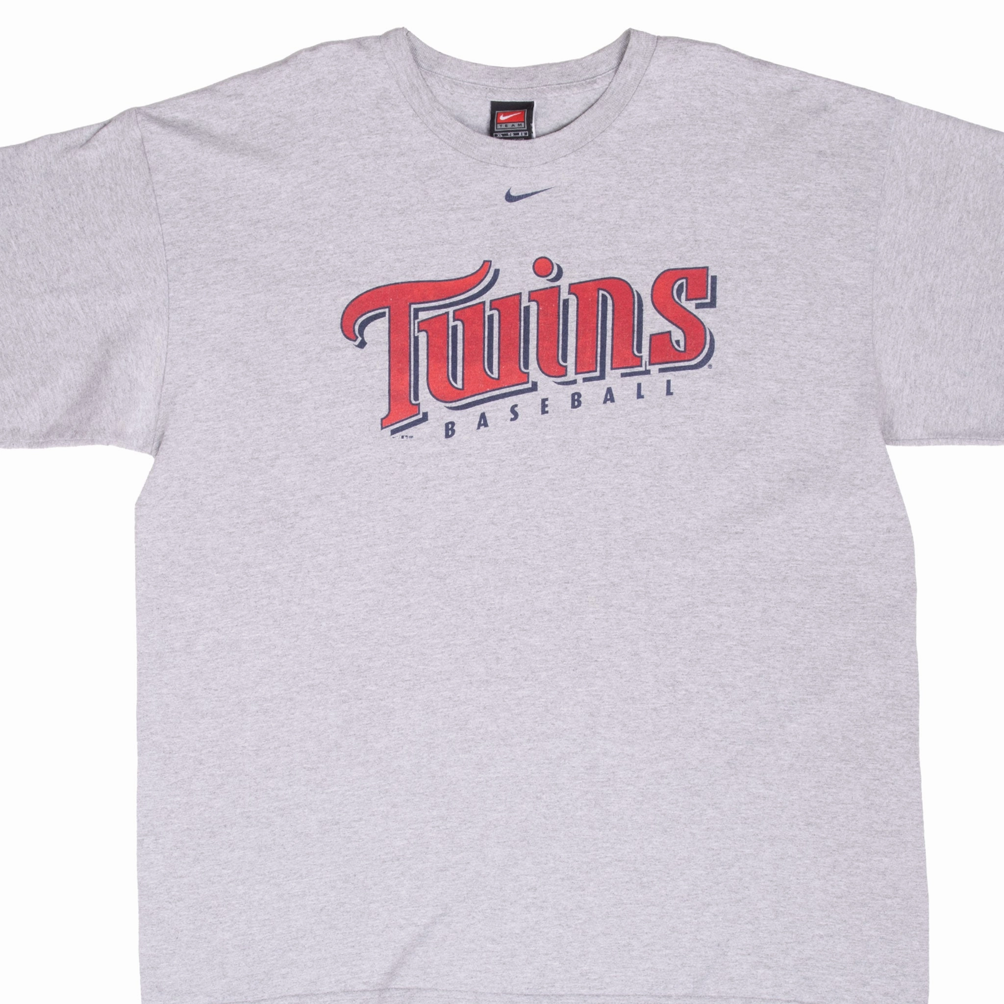 VINTAGE NIKE MLB MINNESOTA TWINS CENTER SWOOSH TEE SHIRT 2001 XL Layering Fashion