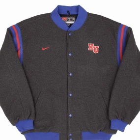 men night VINTAGE NIKE NCAA UNIVERSITY OF KANSAS VARSITY JACKET SIZE 2XL 2000S