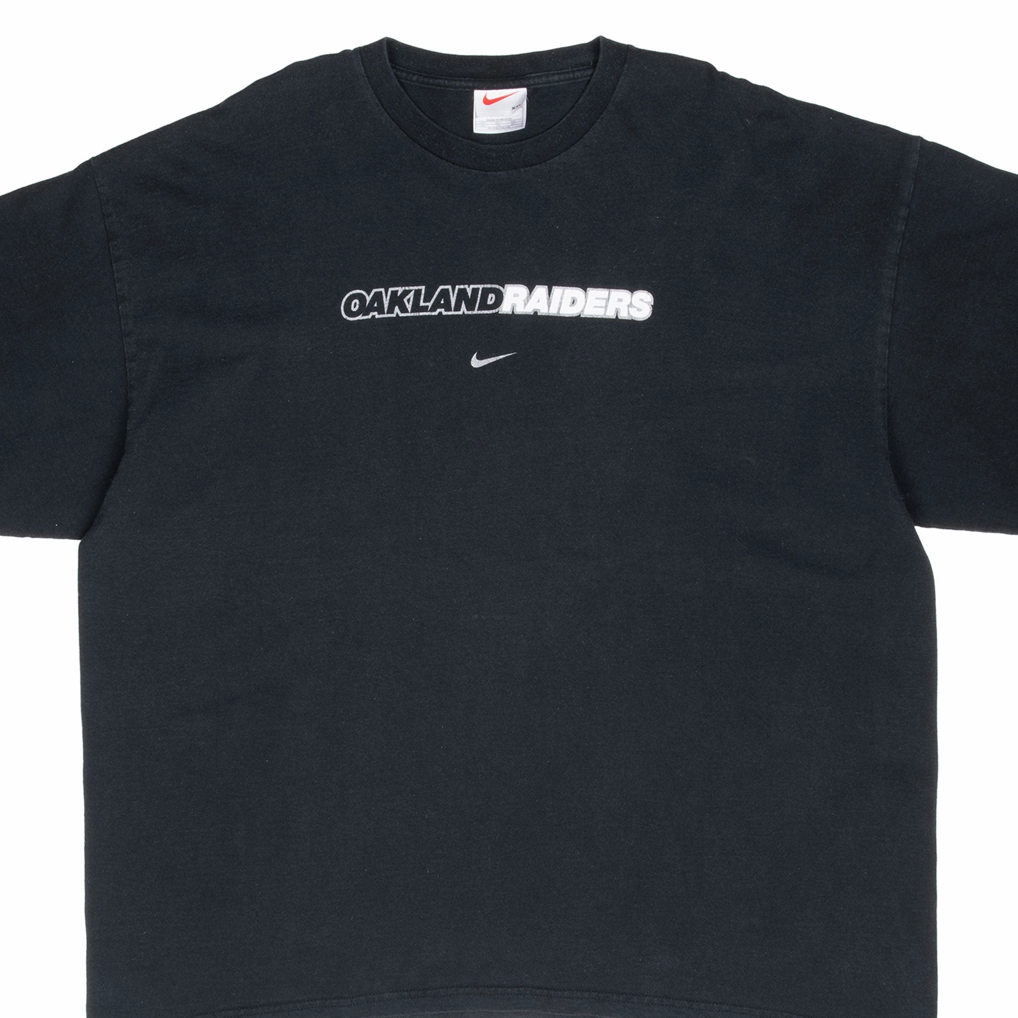 VINTAGE NIKE NFL OAKLAND RAIDERS BLACK TEE SHIRT 1990S 2XL Comfy Casual Wear GentleWashResistance