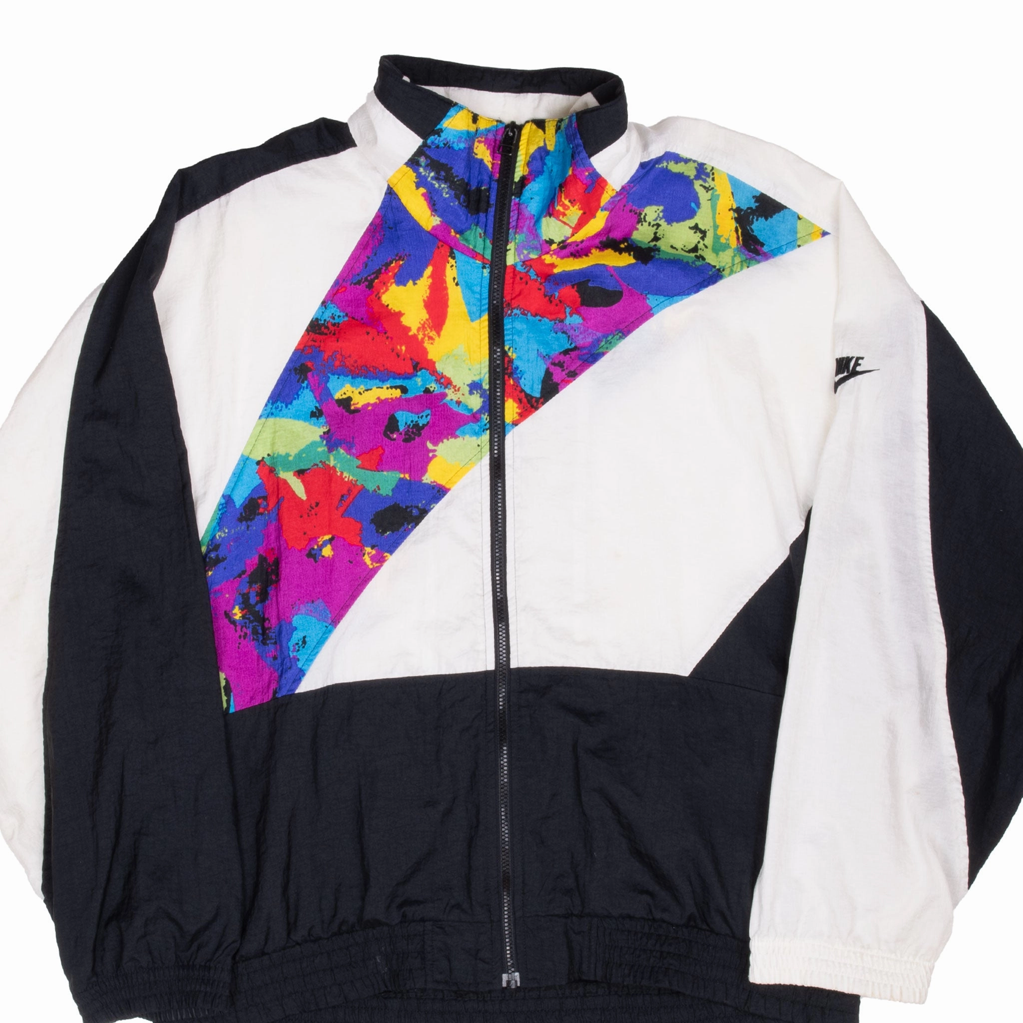 Custom - made VINTAGE NIKE RAINBOW WINDBREAKER JACKET LATE 1980S LARGE