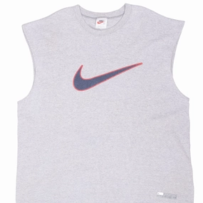 VINTAGE NIKE SOCCER BIG SWOOSH GREY TANK TOP TEE SHIRT 1990S XL MADE IN USA Timeless casual wear City Smart