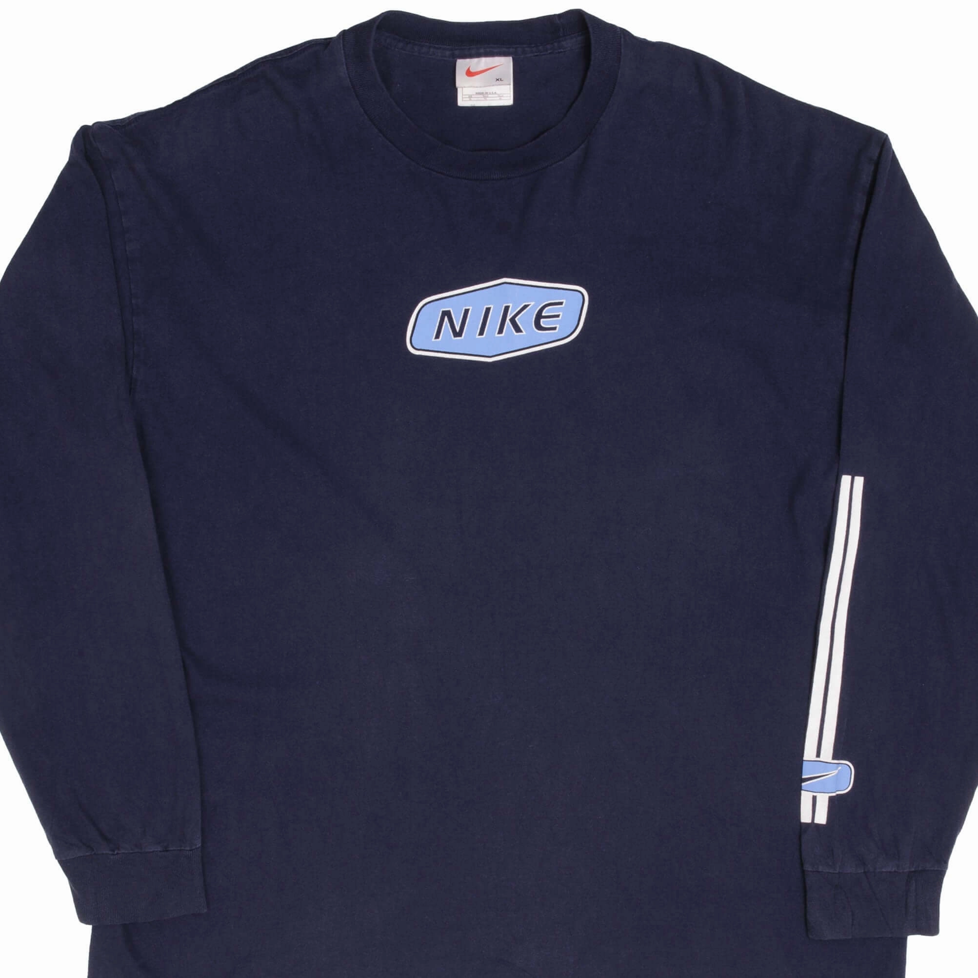 VINTAGE NIKE SPELL OUT LONG SLEEVE TEE SHIRT 1990S SIZE XL MADE IN USA Reinforced Shoulders