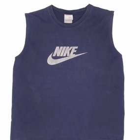 Light Flex Fit Easy Fit Wear VINTAGE NIKE SPELLOUT SWOOSH NAVY BLUE TANK TOP TEE SHIRT 2000S SIZE LARGE
