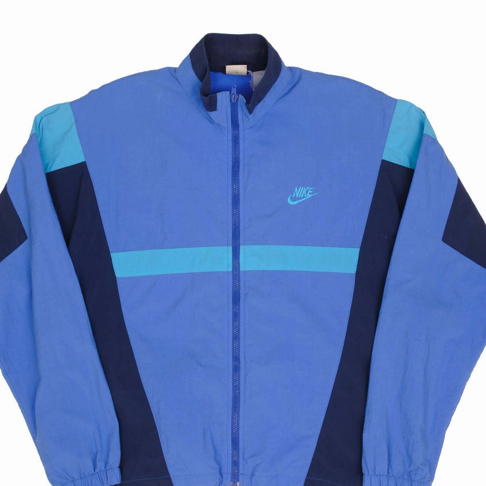 VINTAGE NIKE SWOOSH BLUE WINDBREAKER JACKET 1980S SIZE MEDIUM Sporty Look