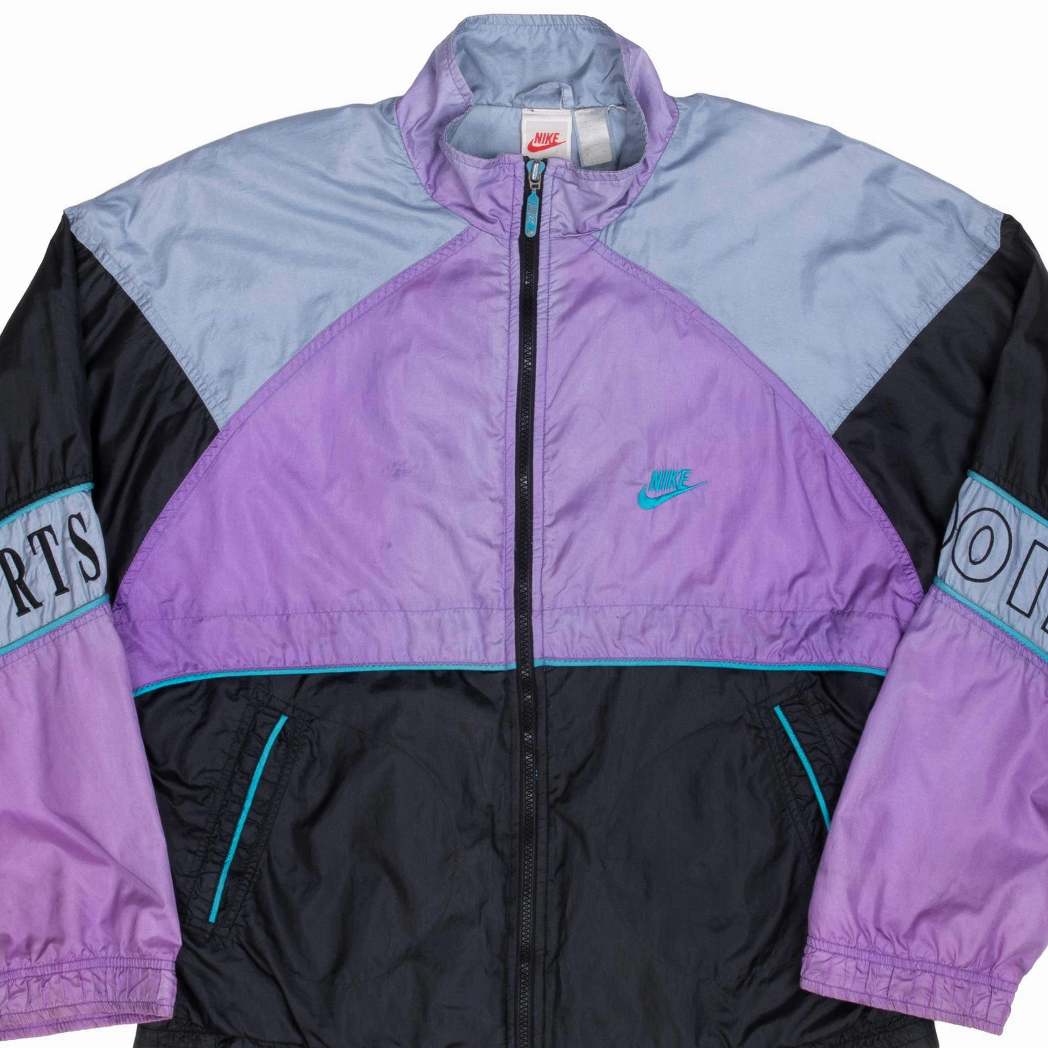 Picture Quick Fit VINTAGE NIKE SWOOSH PURPLE WINDBREAKER JACKET LATE 1980S SIZE MEDIUM