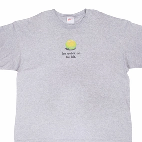 MinimalistDesign VINTAGE NIKE TENNIS BE QUICK OR BE HIT TEE SHIRT 1990S 2XL MADE IN USA