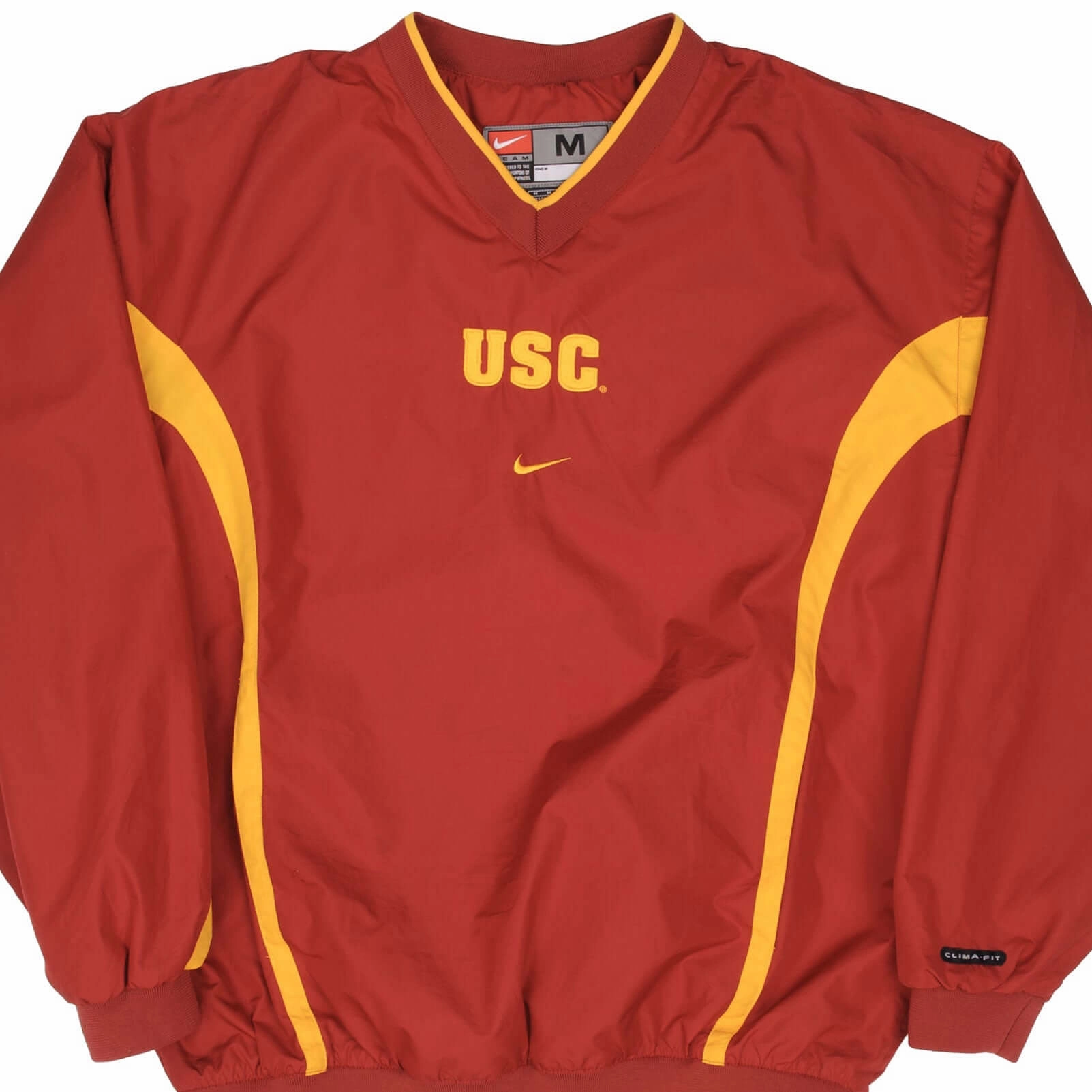 Long Sleeve VINTAGE NIKE USC TROJAN WINDBREAKER PULLOVER JACKET 1990S SIZE MEDIUM