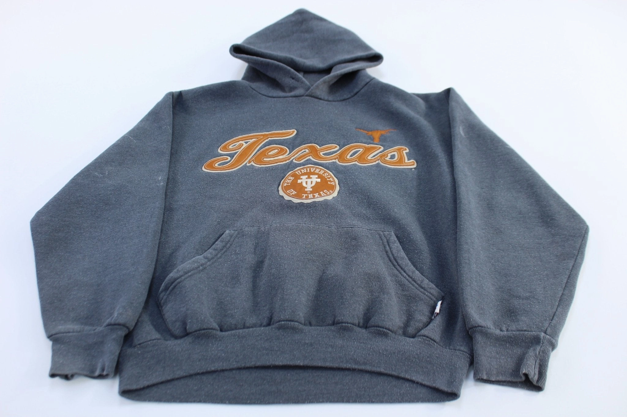 Athletic Hoodie All-day Comfort Vintage University of Texas Embroidered Grey Pullover Hoodie