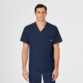 Active Wear W123 Men's V-Neck Scrub Top - Navy
