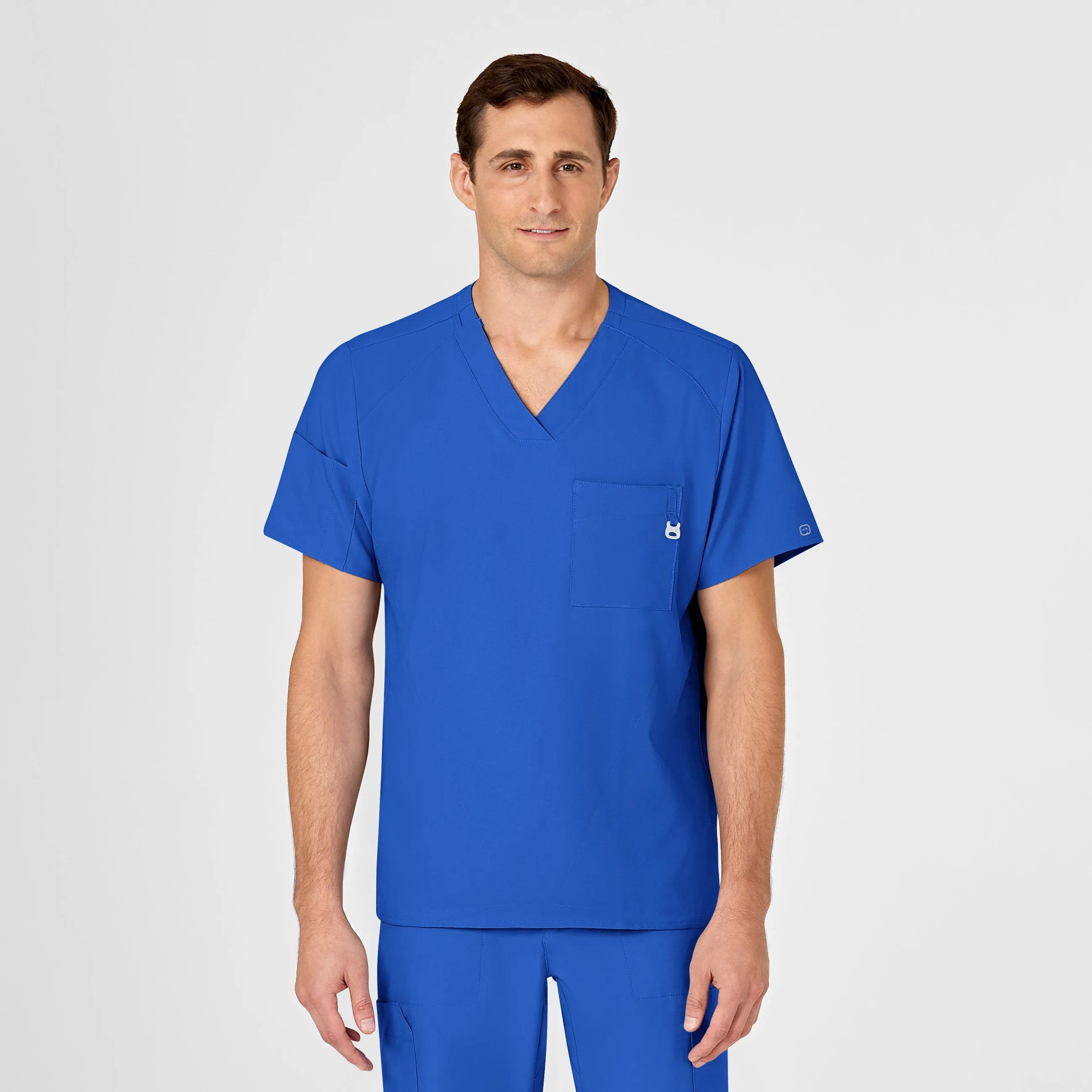 ButterSoft Handfeel Ventilated Mesh Panels W123 Men's V-Neck Scrub Top - Royal