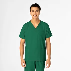 W123 Unisex 4 Pocket Utility Scrub Top - Hunter Compression Gradient Buttery Soft Feel
