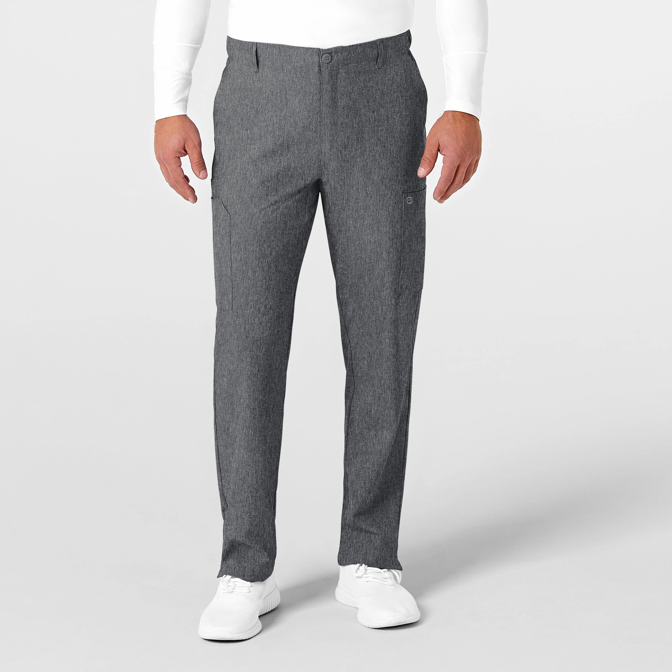 Heat Dissipating W123 Men's Flat Front Cargo Scrub Pant - Charcoal Heather