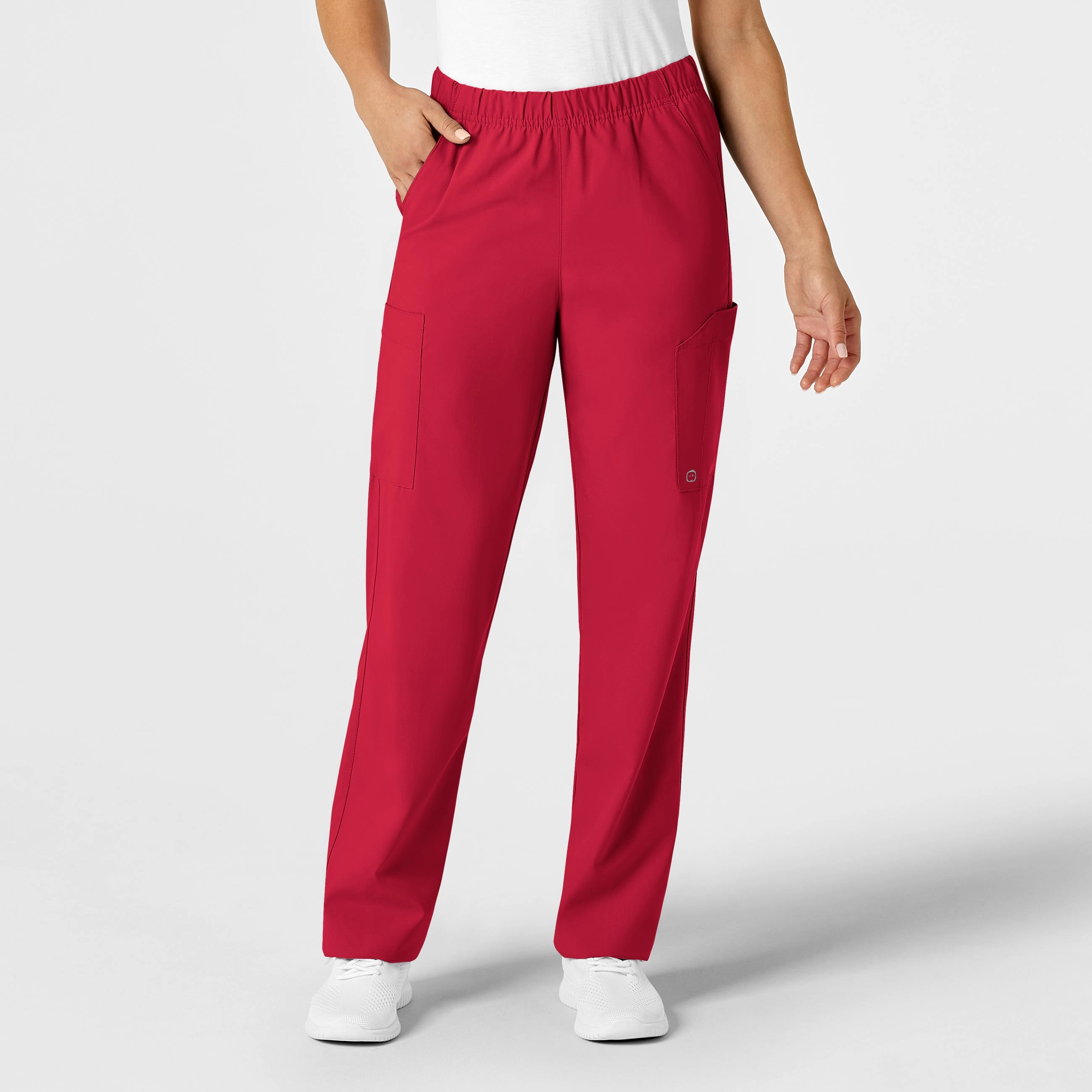 Sweat Wicking Liner W123 Unisex Multi-Cargo Scrub Pant - Red
