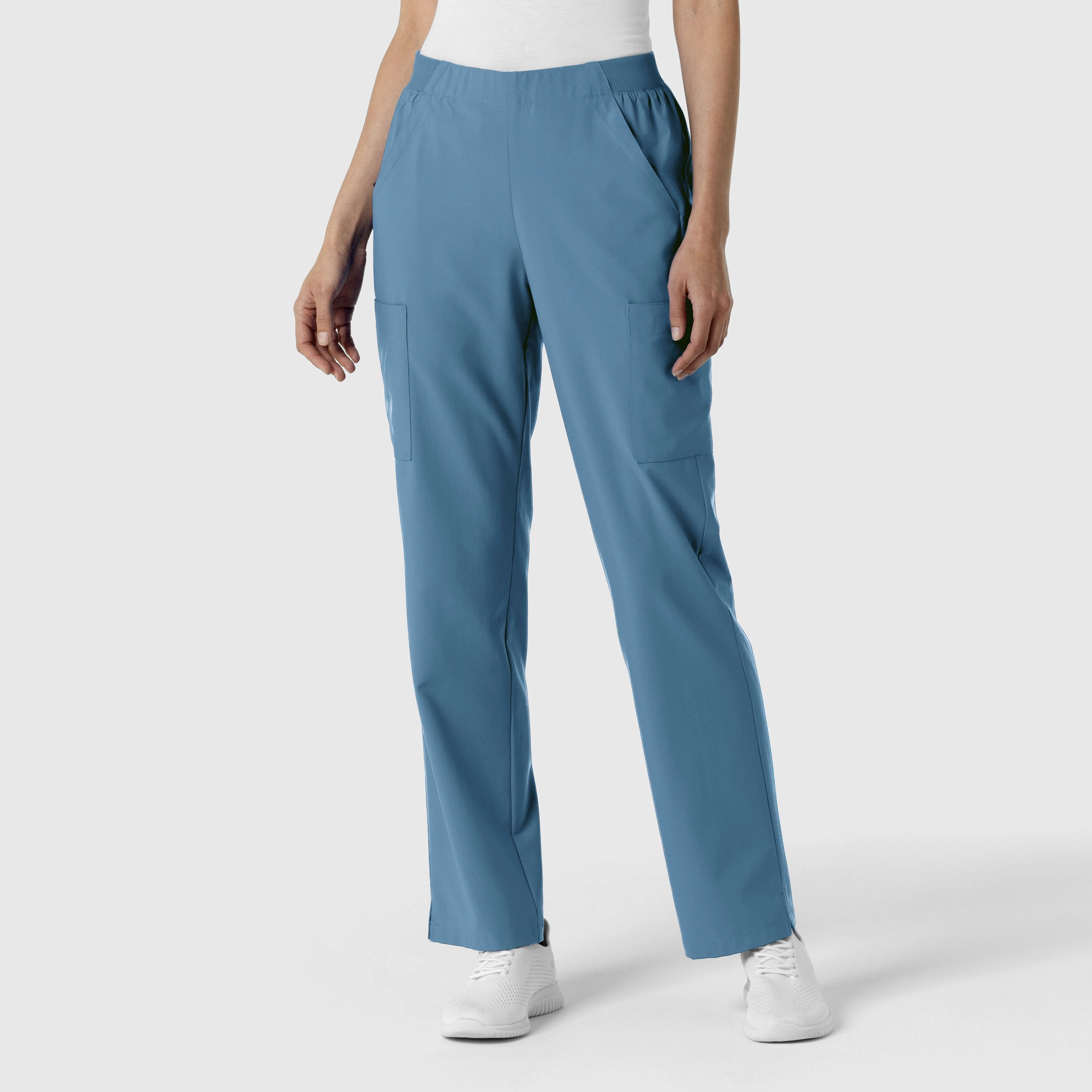 Quick-Dry Material Essential Look W123 Women's Cargo Utility Scrub Pant - Pacific Blue