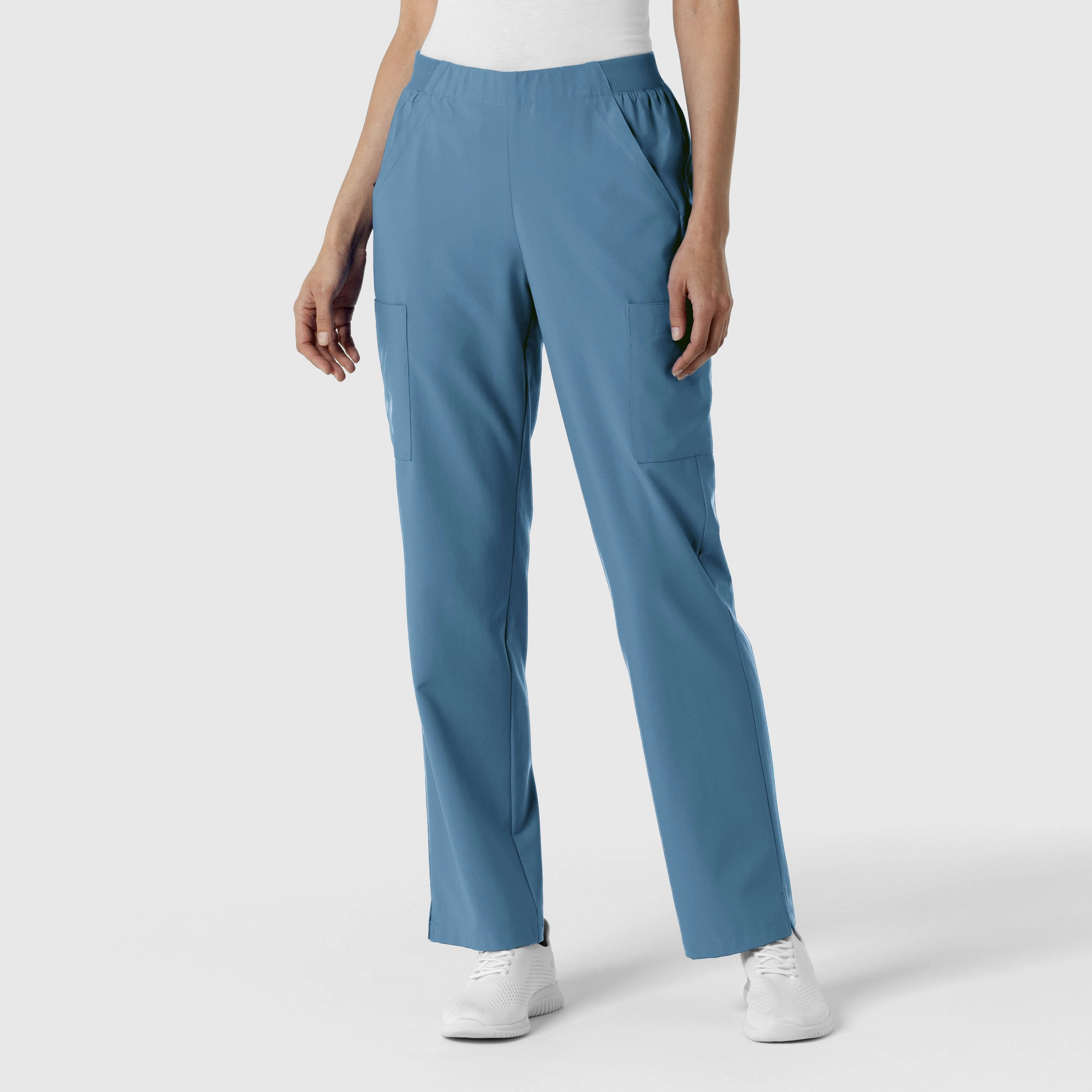 Casual Wear W123 Women's Cargo Utility Scrub Pant - Pacific Blue