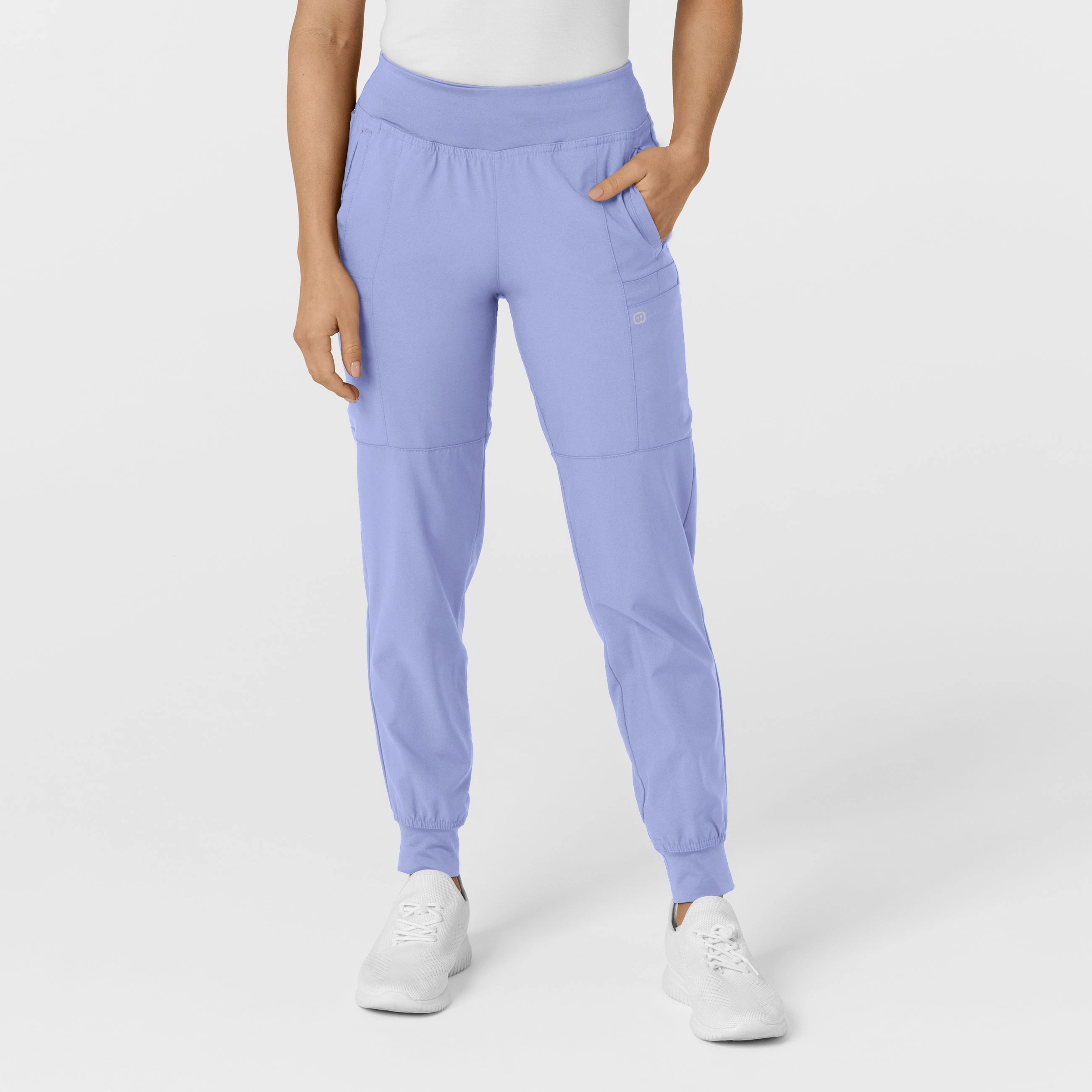 Performance Wear W123 Women's Comfort Waist Cargo Jogger Scrub Pant - Ceil Blue