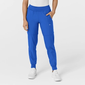 W123 Women's Comfort Waist Cargo Jogger Scrub Pant - Royal All Season Versatility Easy Access