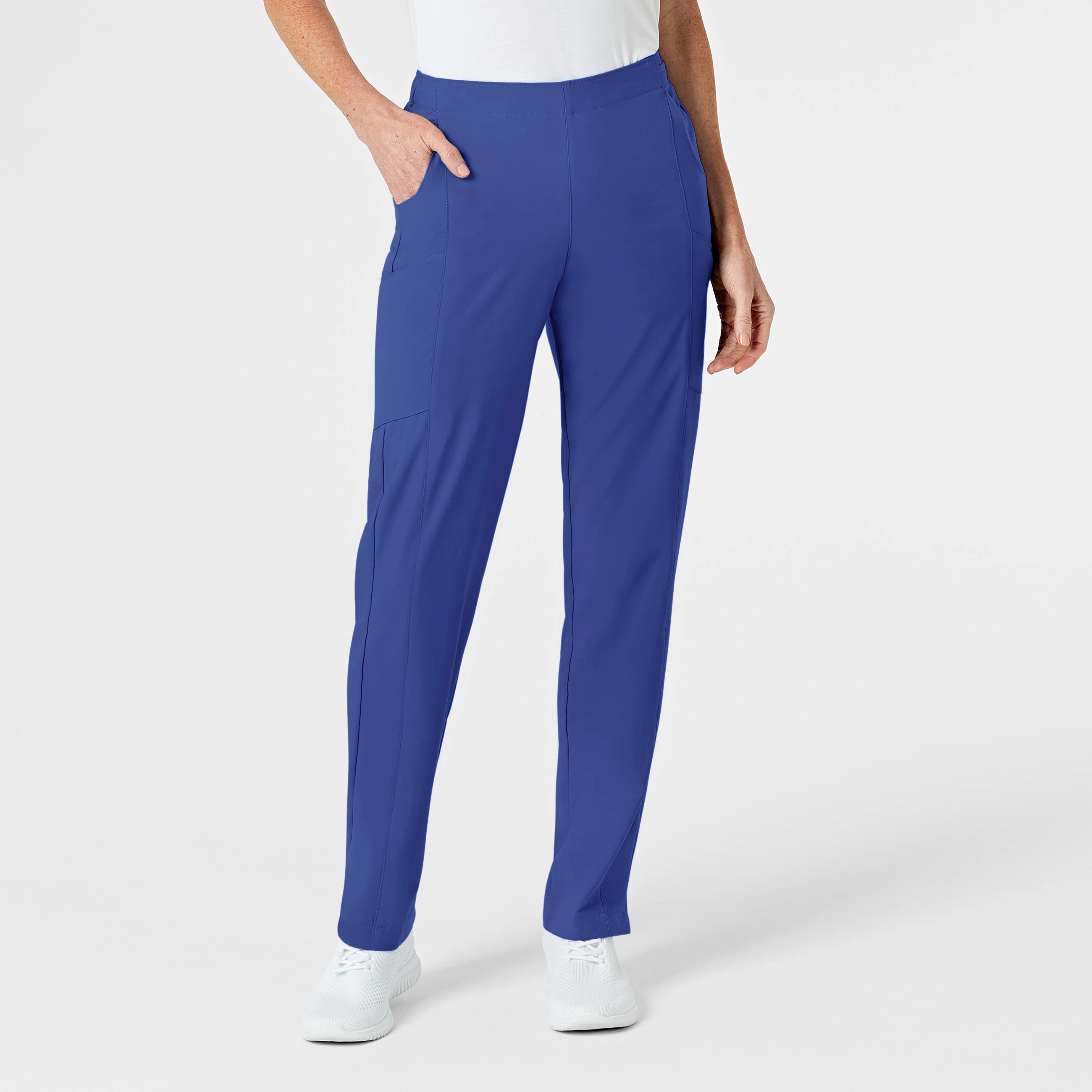 NonRestrictiveFit FrictionResistantEdging W123 Women's Flat Front Cargo Scrub Pant - Galaxy Blue