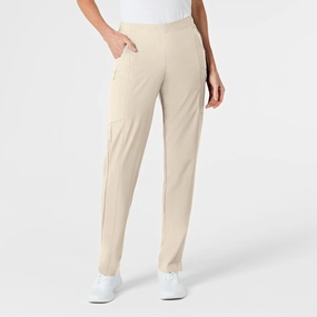 Zip-off legs W123 Women's Flat Front Cargo Scrub Pant - Khaki