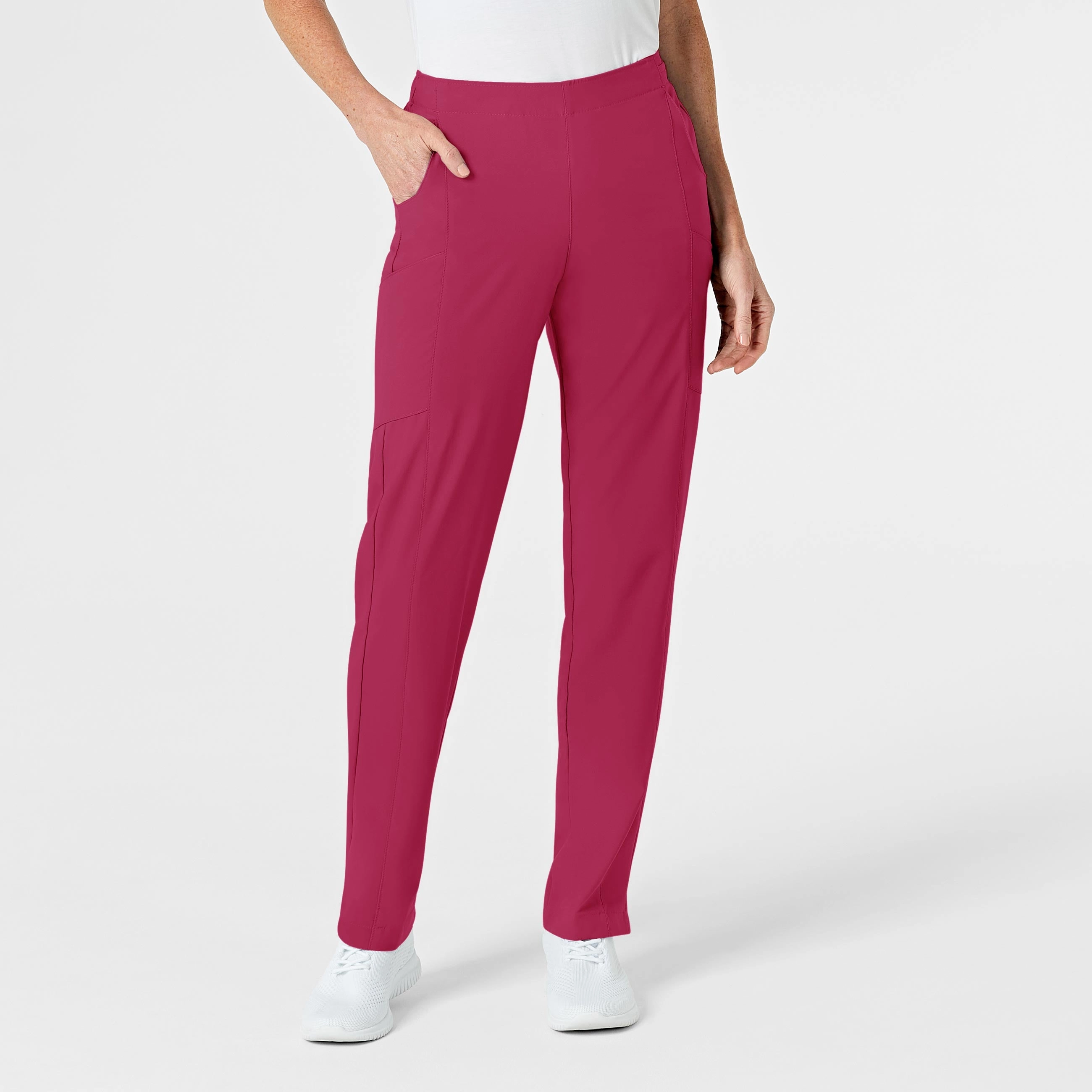Modern Cut Anti Snag Fabric W123 Women's Flat Front Cargo Scrub Pant - Viva Magenta