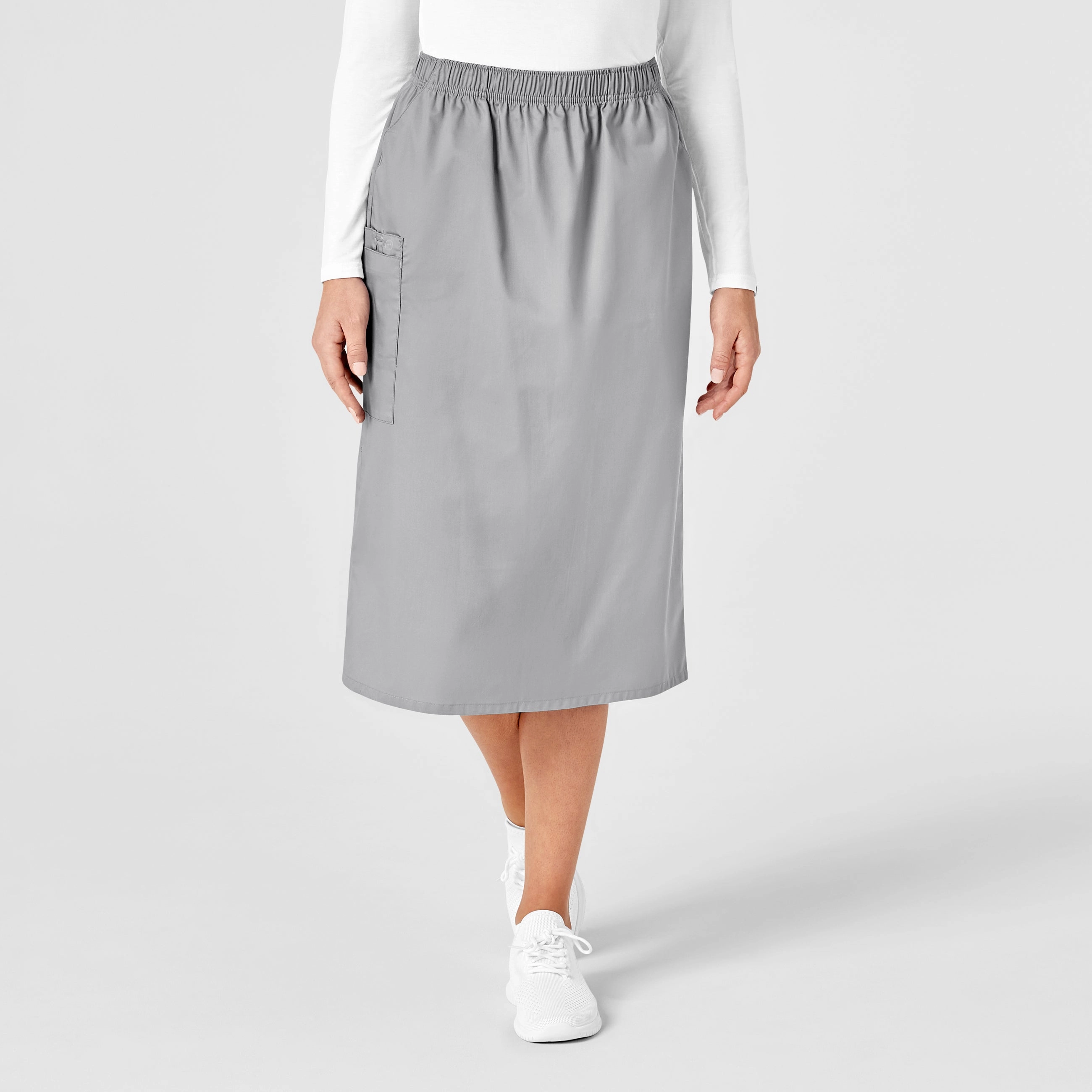 Layered Wear WonderWORK Women's Pull On Cargo Scrub Skirt - Grey