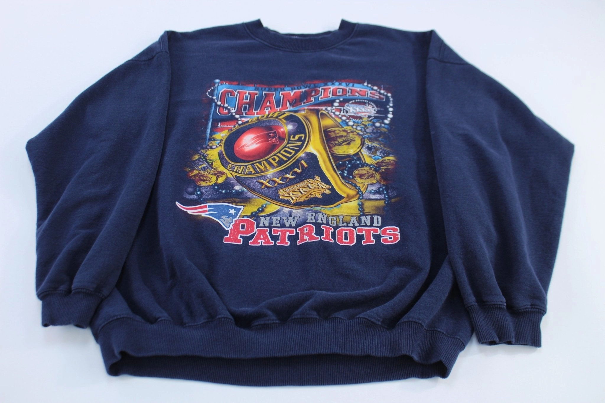 rhinestone accents 2002 NFL New England Patriots Super Bowl Champions Sweatshirt