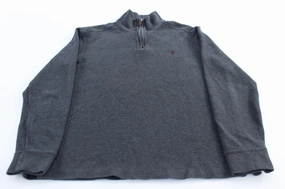 Soft Feel Polo by Ralph Lauren Embroidered Logo Dark Grey Quarter Zip Sweater
