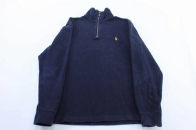 Polo Ralph Lauren Embroidered Logo Blue Pullover Sweater Cold Weather Wear
