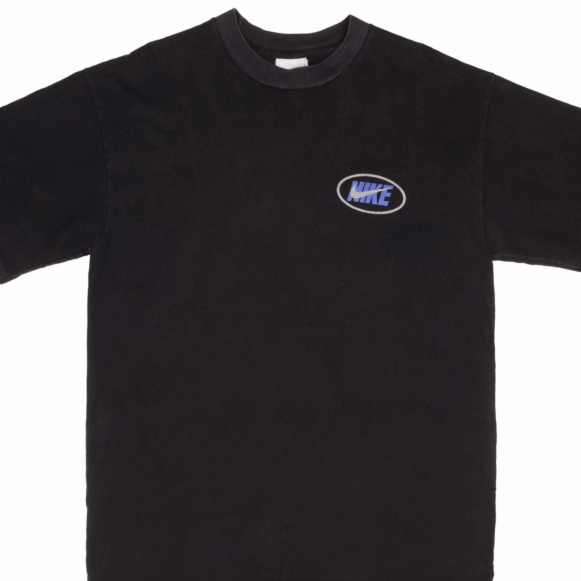 VINTAGE NIKE BIG SWOOSH TEE SHIRT 1990S SIZE LARGE MADE IN USA Round neck simplicity Stylish