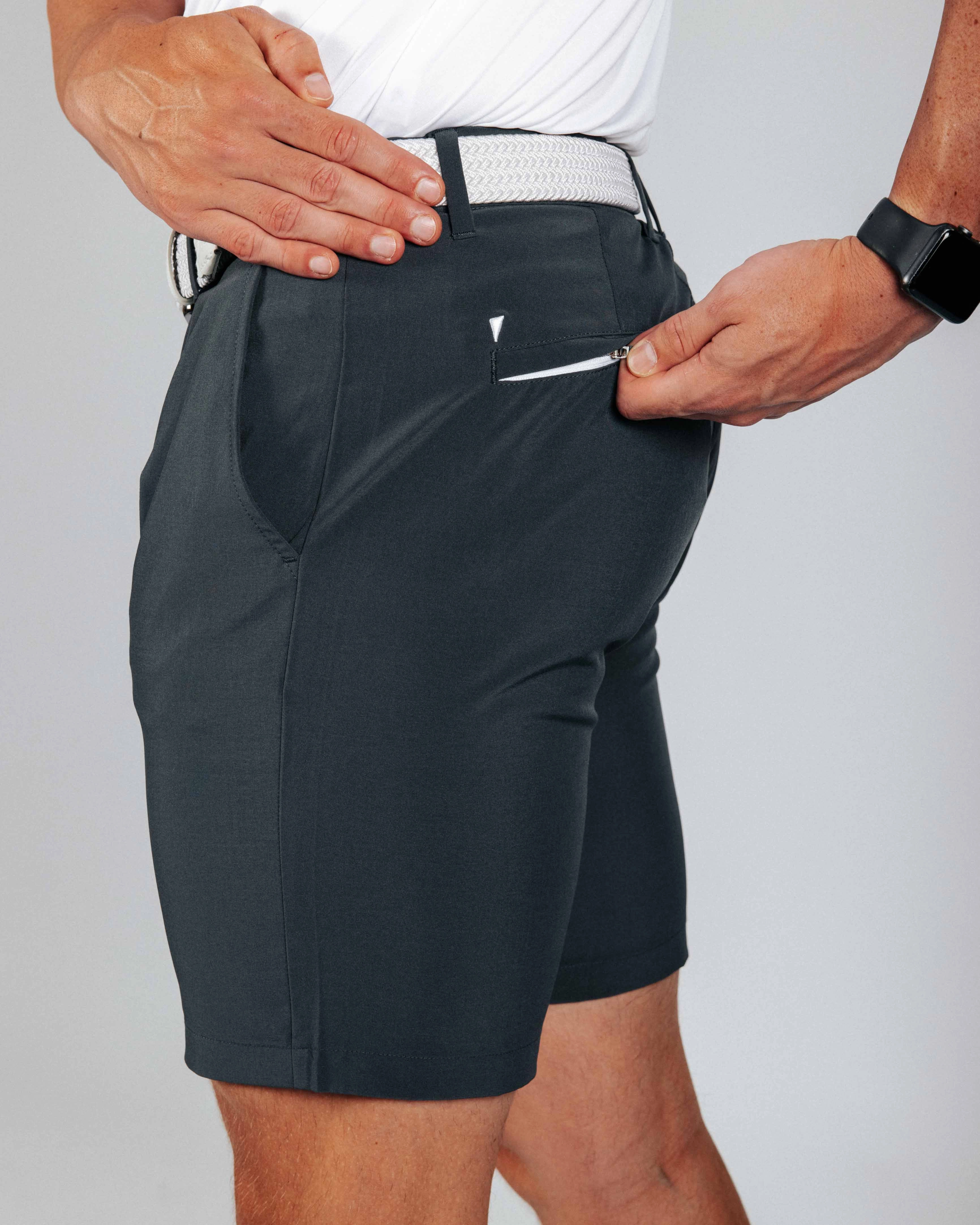 Men's Dark Gray Golf Shorts day trip Breathable Mesh Panels