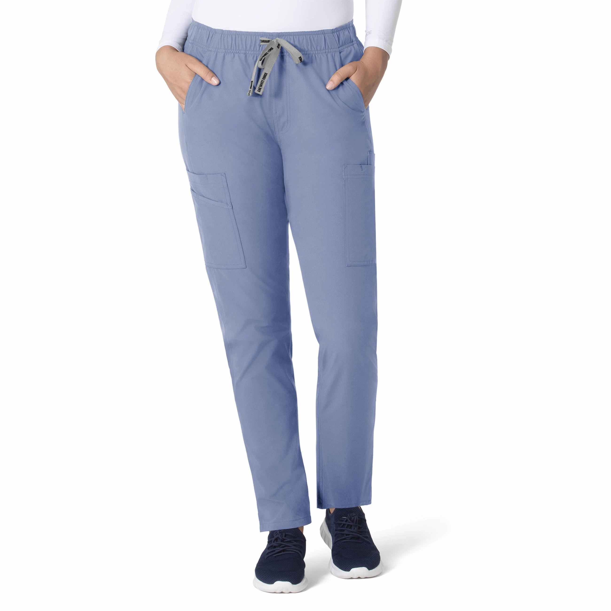 Breathable mesh design Fast Move Carhartt Force Essentials Women's Straight Leg Scrub Pant - Ceil Blue
