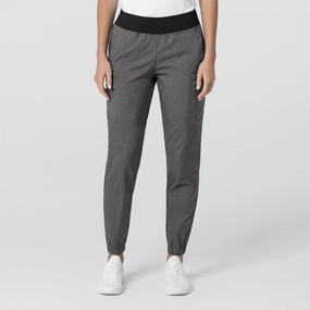 Relax Mode W123 Women's Comfort Waist Cargo Jogger Scrub Pant - Charcoal Heather
