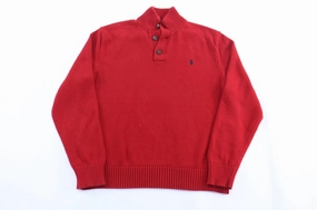 tag accents Polo Ralph Lauren Embroidered Logo Red Pullover Sweater