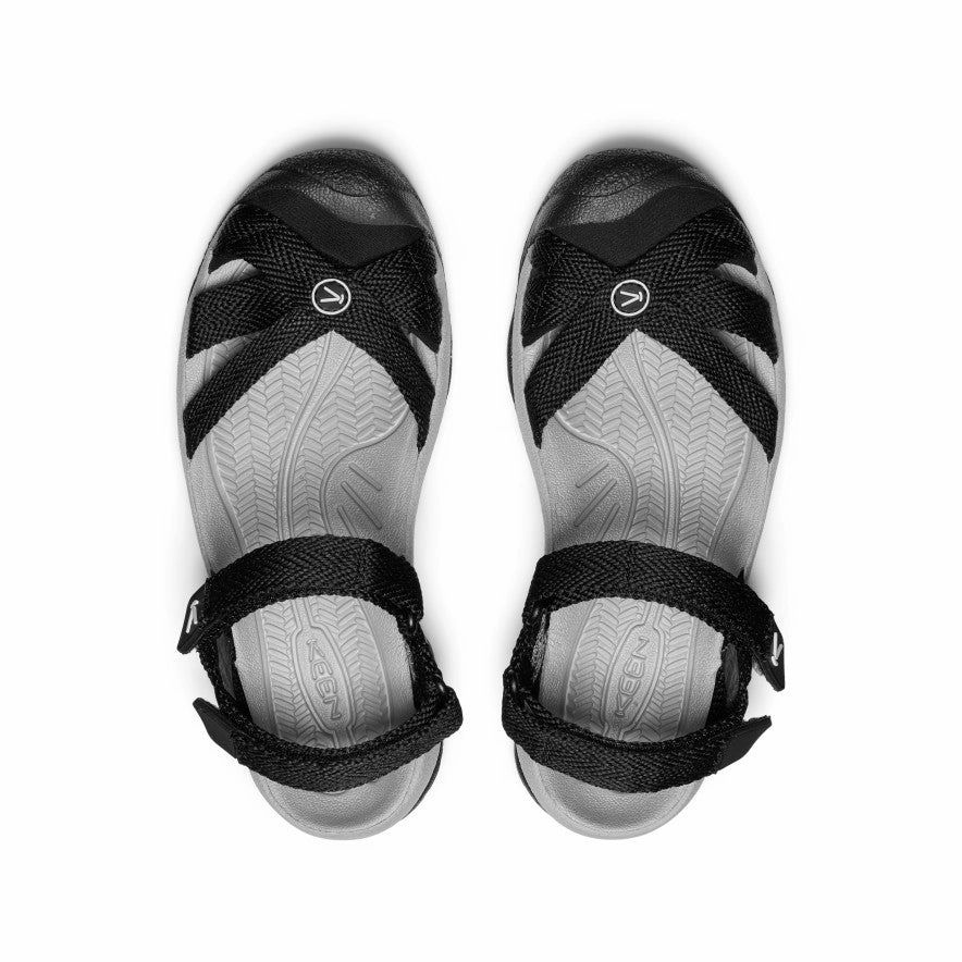 Washable Wide Fit Baseplate Women's Bali Strap Sandal  |  Black/Alloy