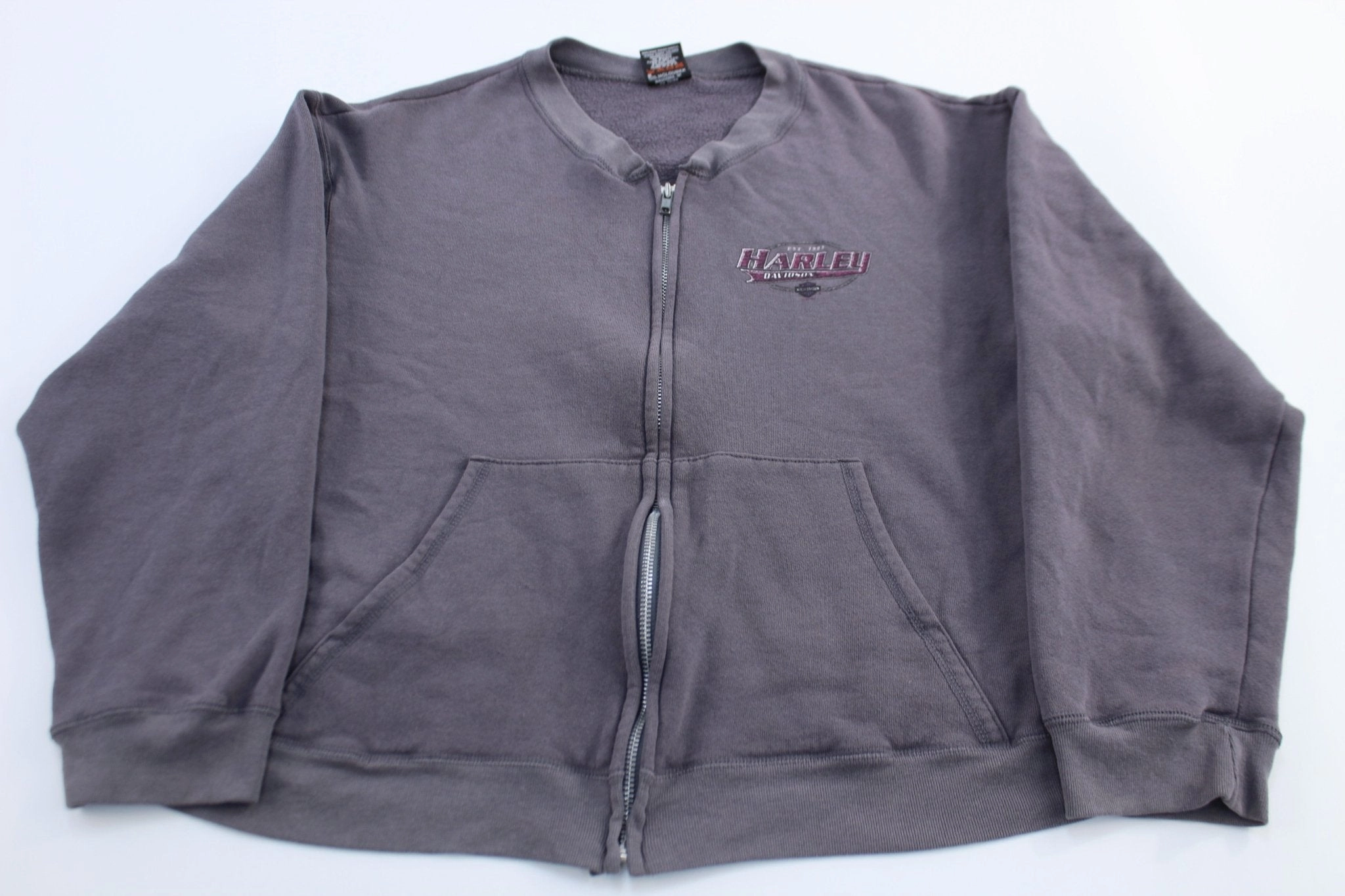 product marketing Women's Harley Davidson Motorcycles Grey Full Zip Sweater