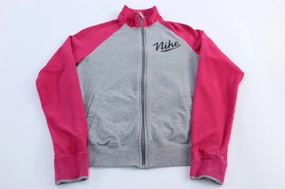 Functional Features Women's Nike Spellout Logo Pink & Grey Zip Up Sweater