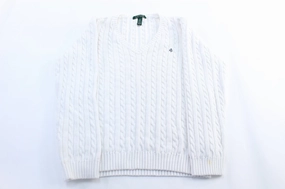 product generic practicality Women's Ralph Lauren Embroidered White Pullover Sweater