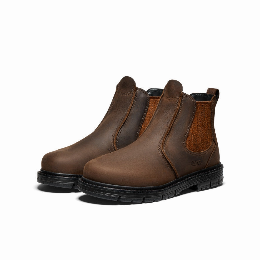 Anti Wear Footwear Padded Protection Women's San Jose Chelsea 90?? Heel Boot (Aluminum Toe)  |  Cascade Brown/Black