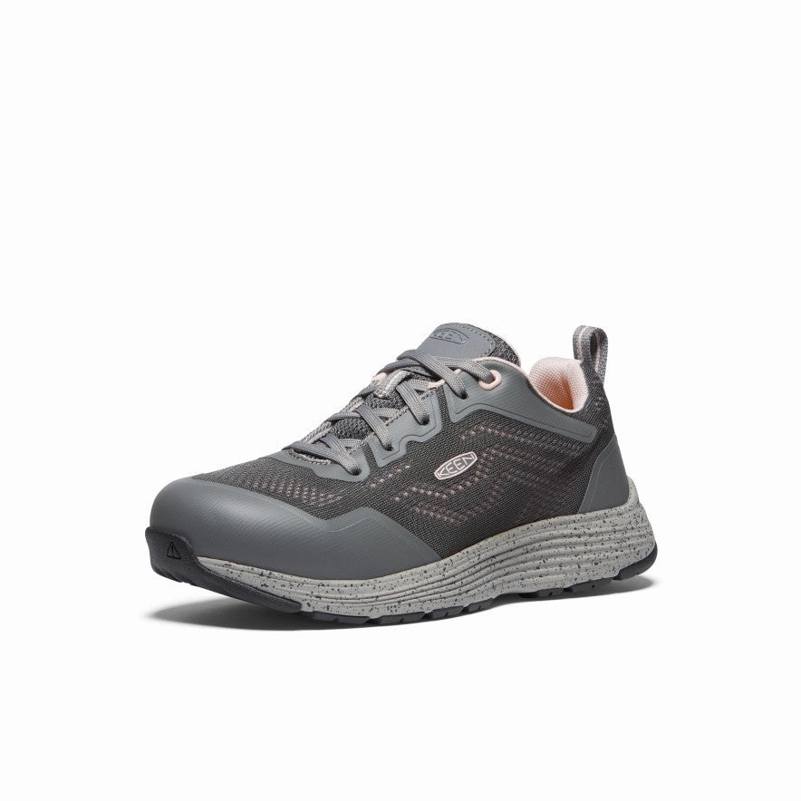 Breathable Lining Slip-resistant Performance Women's Sparta 2 (Aluminum Toe)  |  Steel Grey/Peach Whip