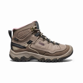 Reinforced Form Morning Walk heel cup Women's Targhee IV Wide Waterproof Hiking Boot  |  Brindle/Nostalgia Rose
