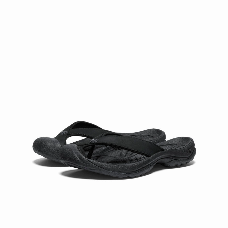 Women's Waimea Leather Flip-Flop  |  Black/Black Zero Break In Period