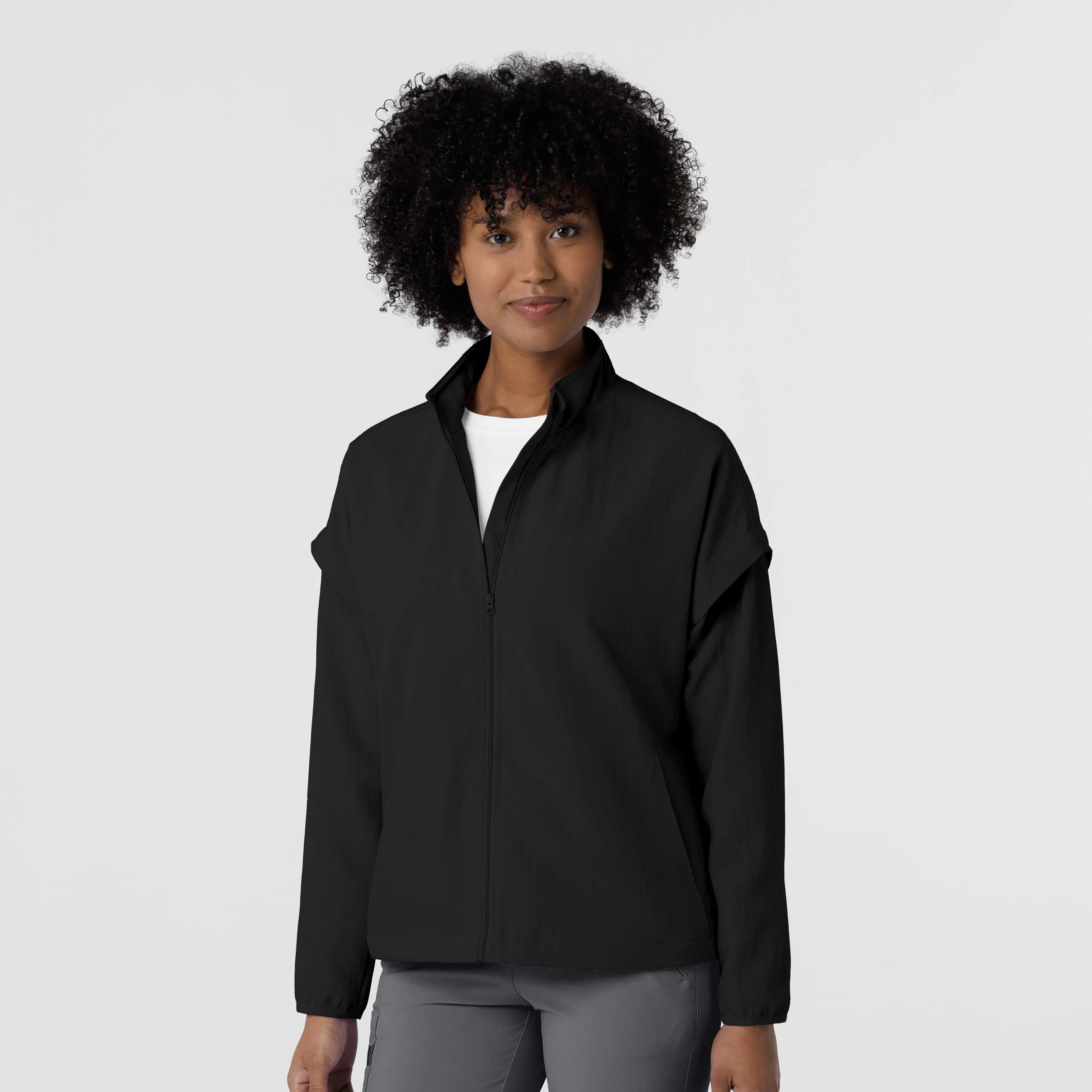 Women's BreezeBreaker Scrub Jacket - Black WrinkleResistant Fabric