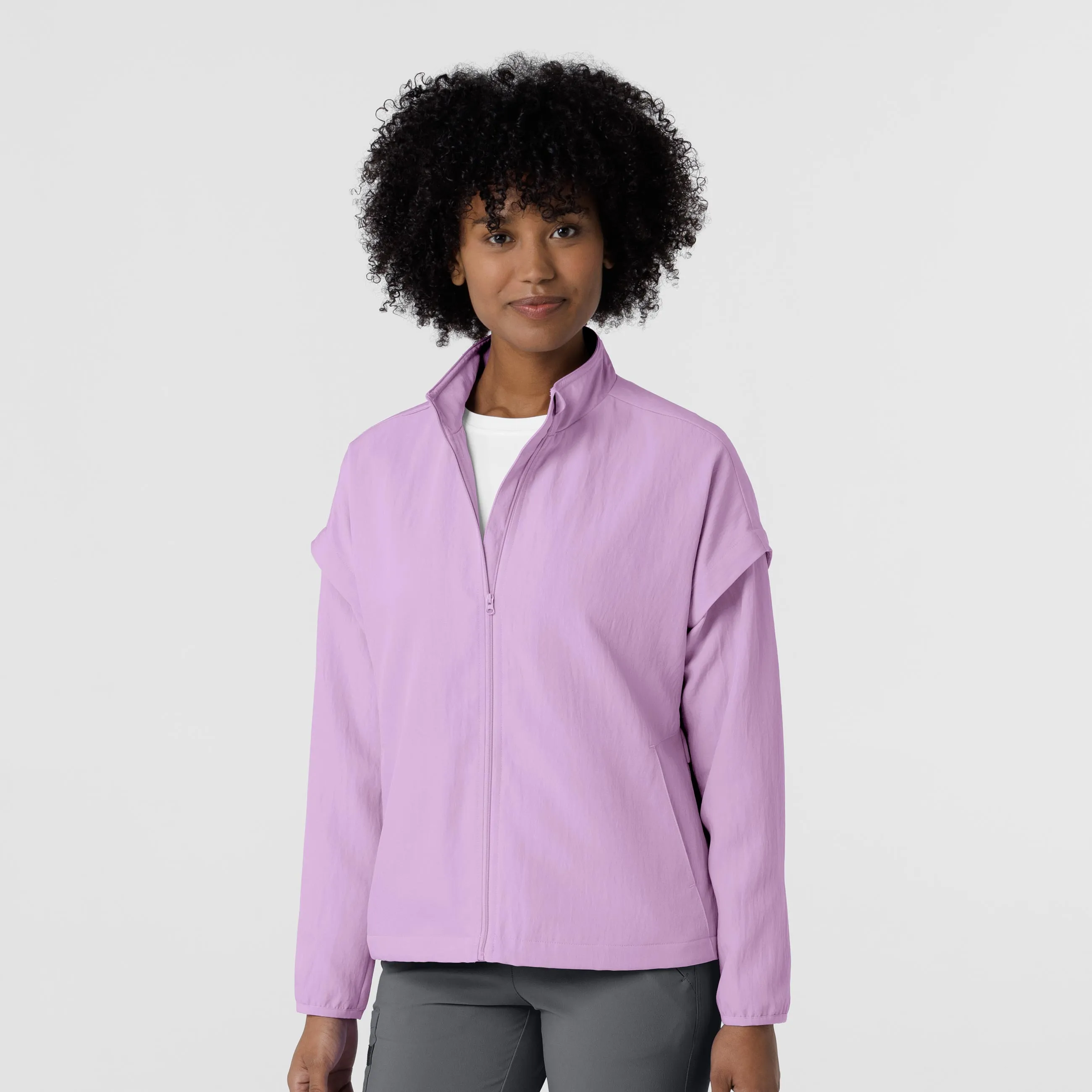 FrenchTerry Women??s BreezeBreaker Scrub Jacket - Light Orchid