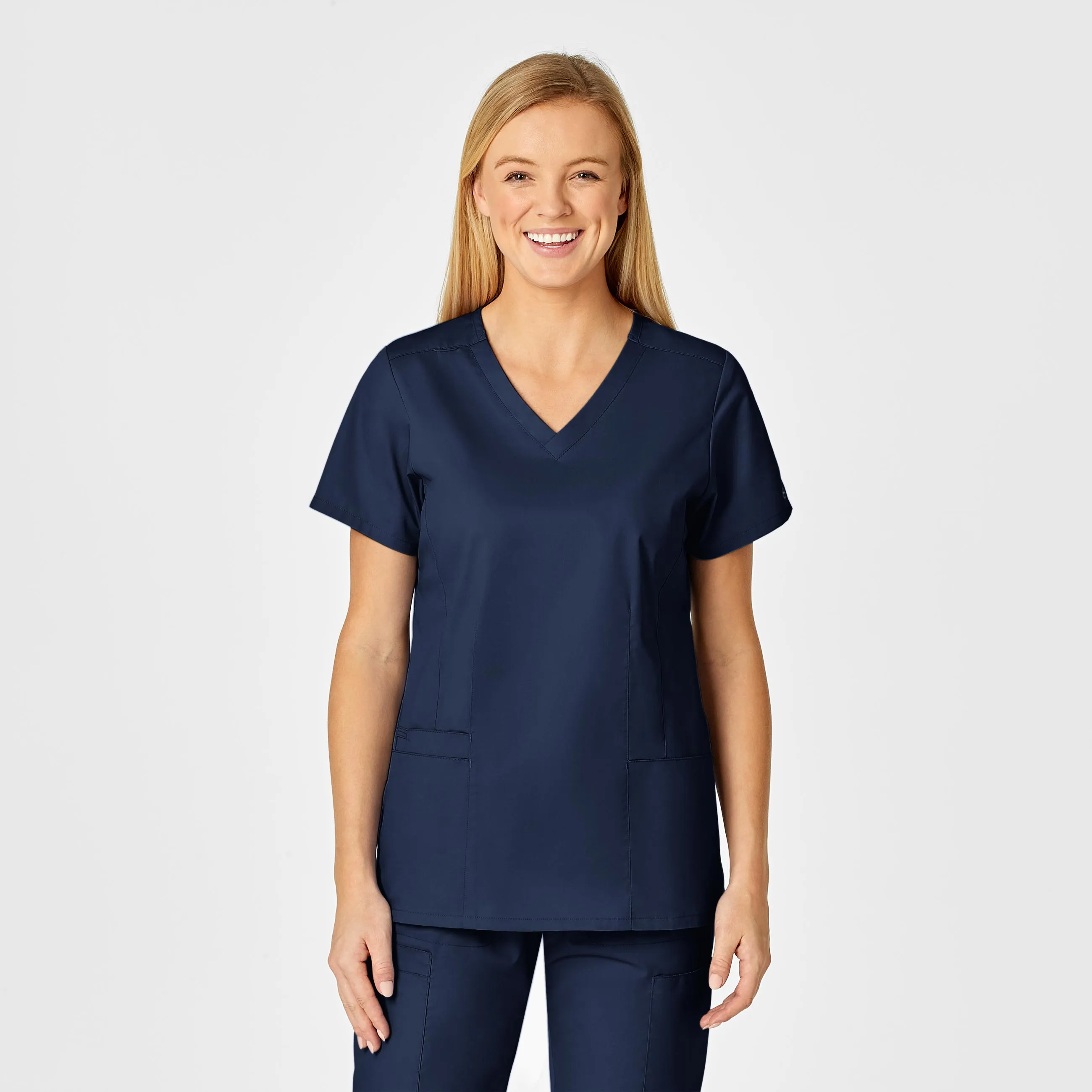 Temperature control WonderWORK Women's Shaped V-Neck Scrub Top - Navy