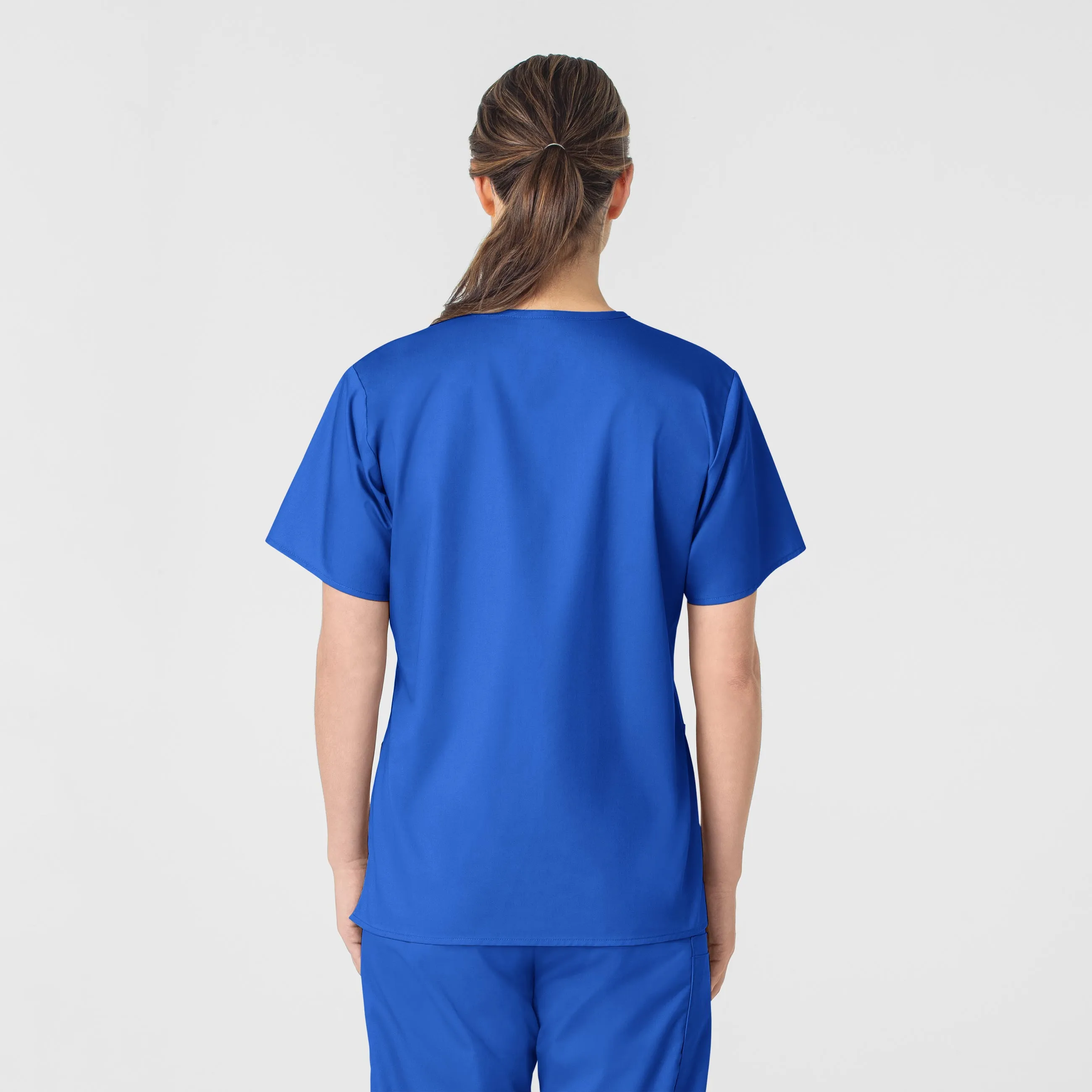 WonderWORK Women's V-Neck Scrub Top - Royal WaterRepellent Coating AbrasionResistant Surface