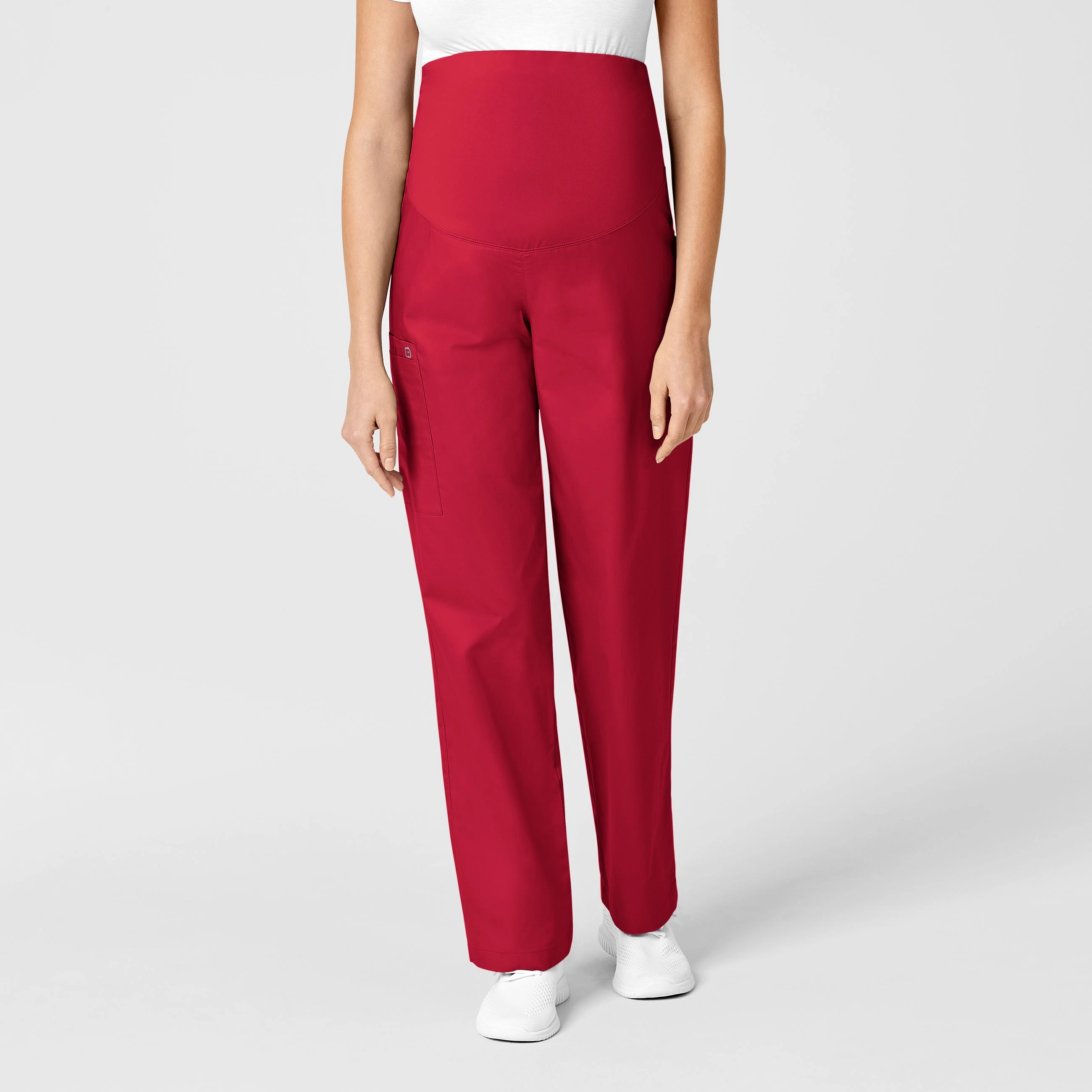 Base Layer WonderWORK Maternity Cargo Scrub Pant - Red