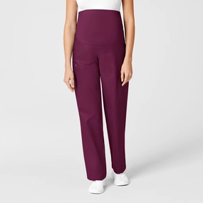 Cozy Fit Relaxed Fit WonderWORK Maternity Cargo Scrub Pant - Wine